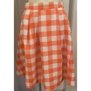 Jealous Tomato Orange Gingham Print Skirt Size Size Small